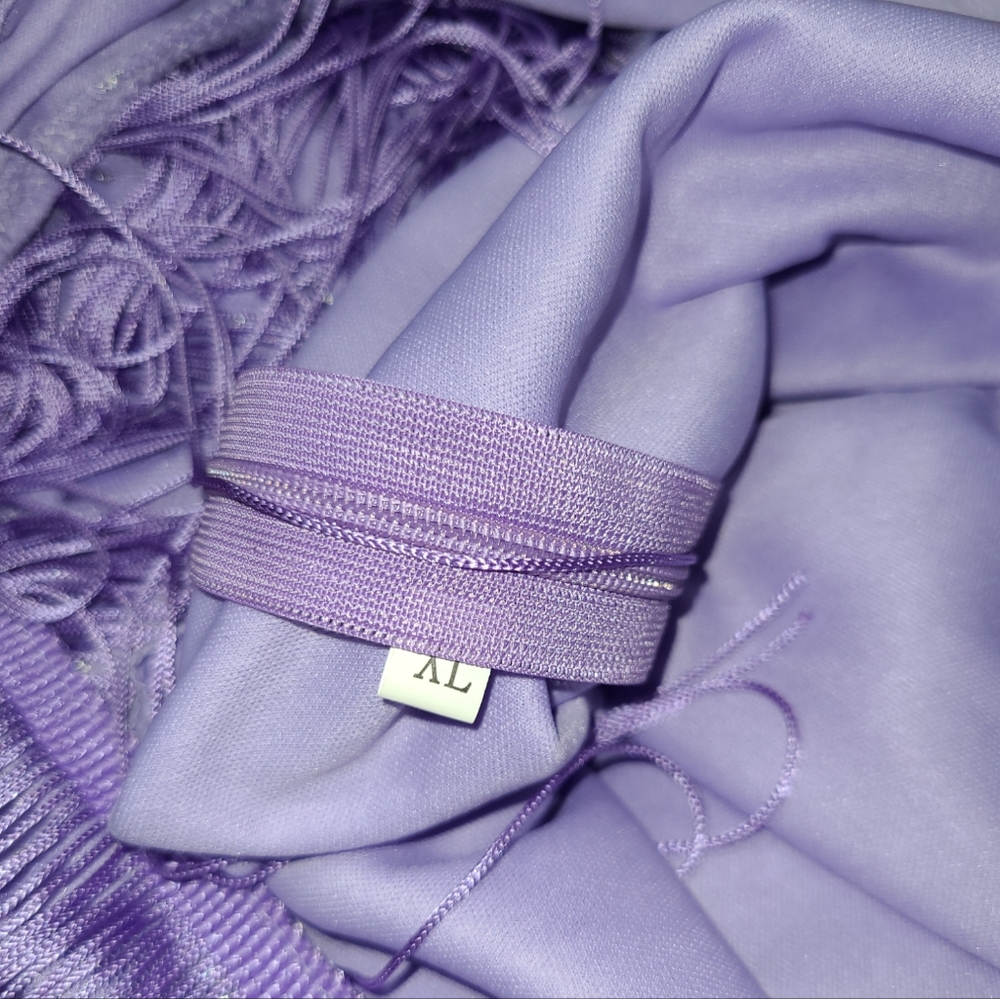 Elegant Purple Fringe Dress - Picture 13 of 13